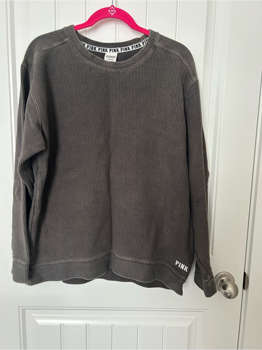 Thick Waffle Crewneck Sweater - Charcoal